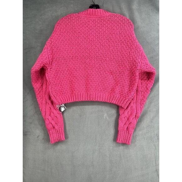 Free People Bonfire Cardi Cardigan Sweater Size Small Vacay Pink - Picture 3 of 7